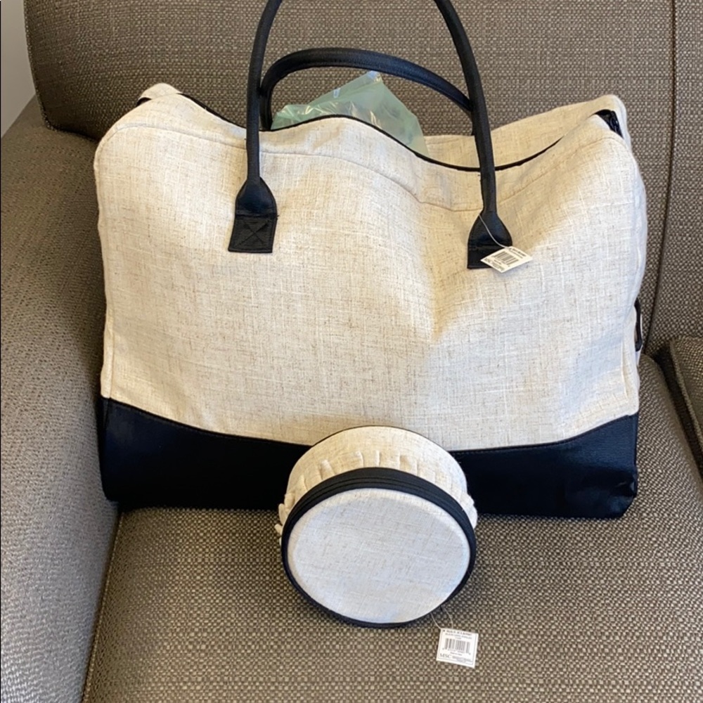 Black Linen weekender  Set